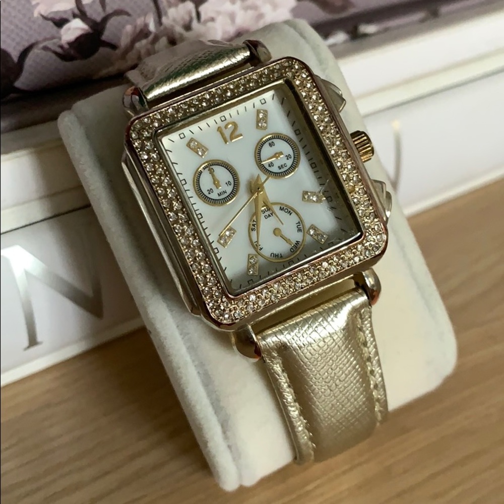 Fashion Watch Light Gold Square Face